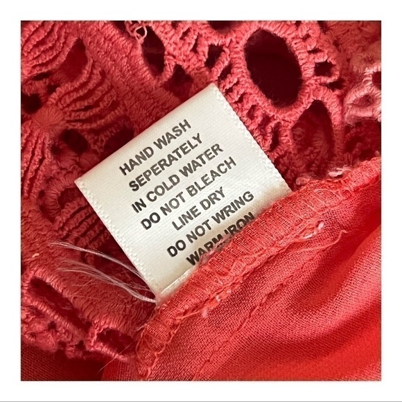 **DONATED** Charming Charlie Coral Open-Knit Button Front Tank (Size Small) - Picture 7 of 7